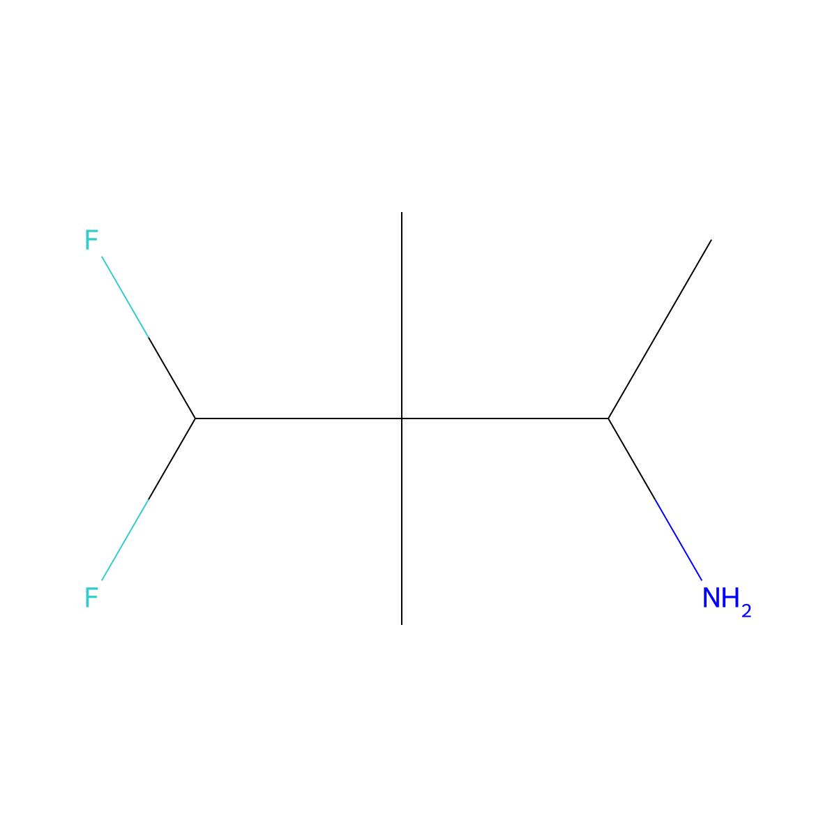 4,4-Difluoro-3,3-dimethylbutan-2-amine molecular structure, CAS 2105757-37-5