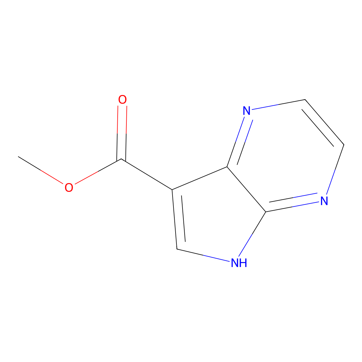 5H-Pyrrolo[2,3-b]pyrazine-7-carboxylic acid methyl ester molecular structure, CAS 2105773-71-3