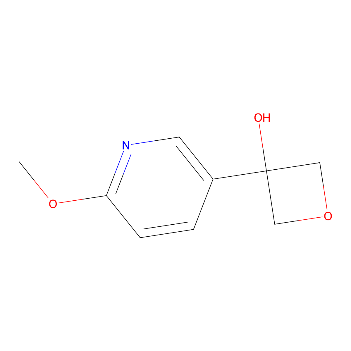 3-(6-Methoxypyridin-3-yl)oxetan-3-ol molecular structure, CAS 2105782-03-2