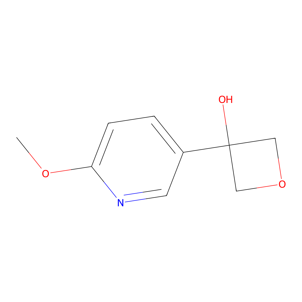 3-(6-Methoxypyridin-3-yl)oxetan-3-ol molecular structure, CAS 2105782-03-2