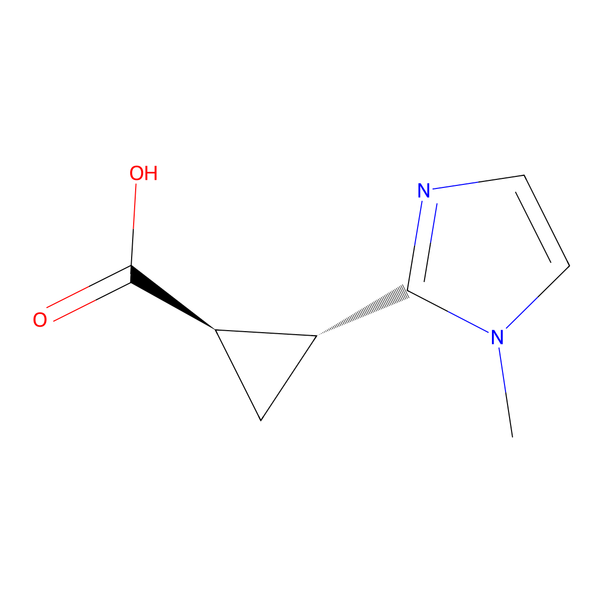 rac-(1R,2R)-2-(1-methyl-1H-imidazol-2-yl)cyclopropane-1-carboxylic acid molecular structure, CAS 2105824-59-5
