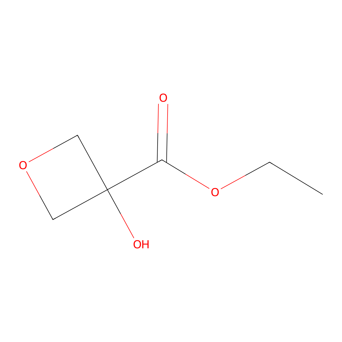 Ethyl 3-hydroxyoxetane-3-carboxylate molecular structure, CAS 2105825-26-9
