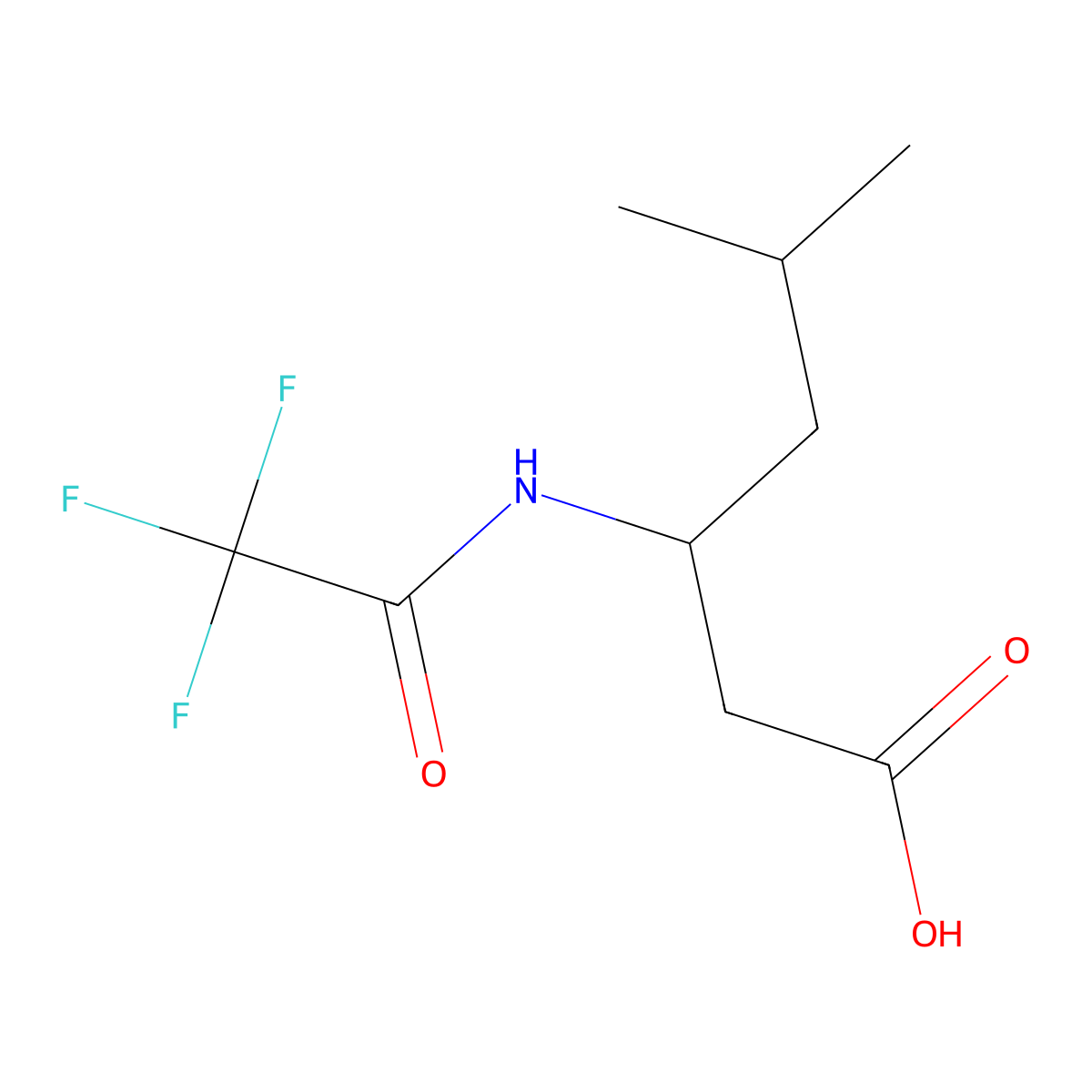 5-Methyl-3-(trifluoroacetamido)hexanoic acid molecular structure, CAS 2105844-13-9