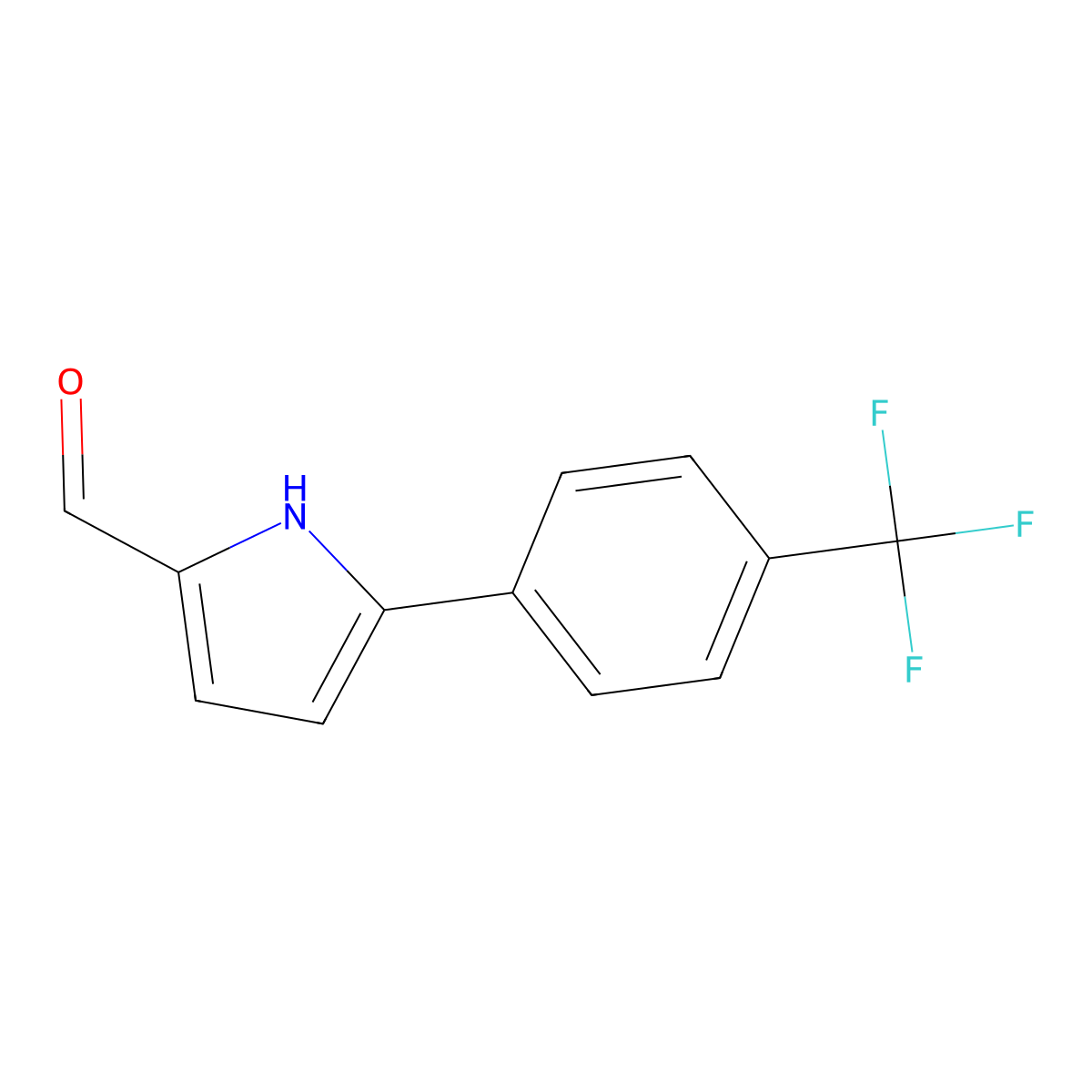 5-[4-(trifluoromethyl)phenyl]-1H-pyrrole-2-carbaldehyde molecular structure, CAS 2105858-11-3
