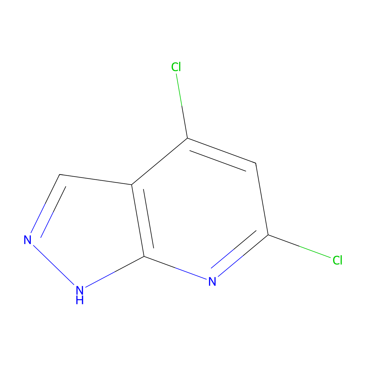 4,6-Dichloro-1H-pyrazolo[3,4-b]pyridine molecular structure, CAS 2105905-46-0