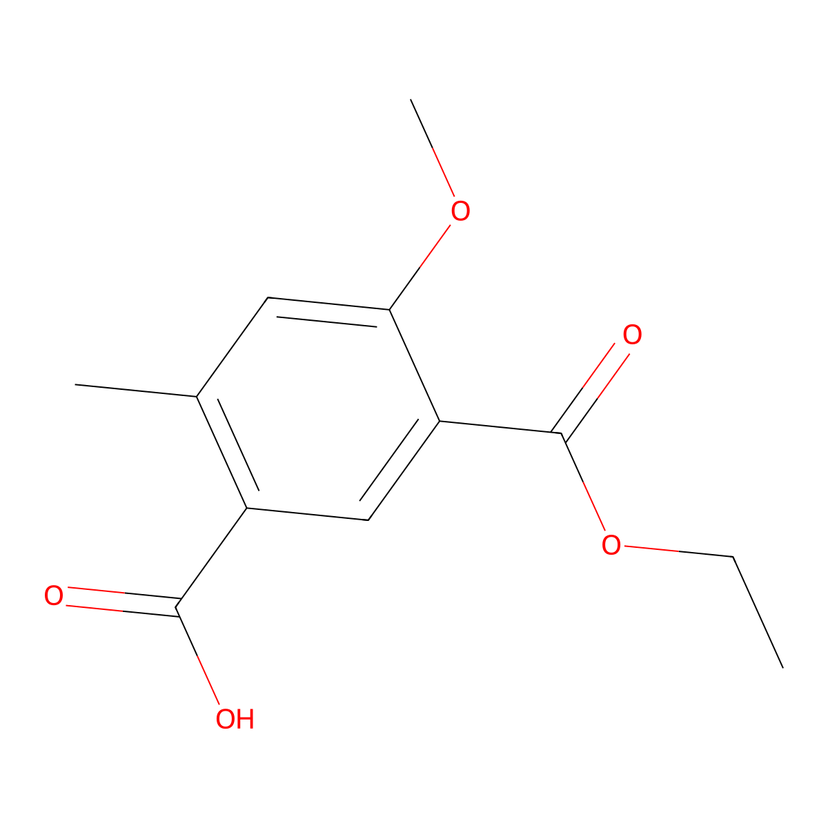 5-(Ethoxycarbonyl)-4-methoxy-2-methylbenzoic acid molecular structure, CAS 2105909-63-3