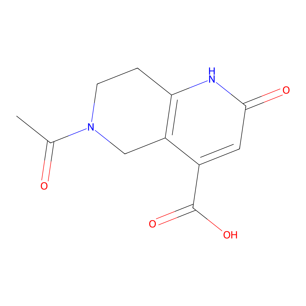 6-Acetyl-2-oxo-1,2,5,6,7,8-hexahydro-1,6-naphthyridine-4-carboxylic acid molecular structure, CAS 2105911-22-4