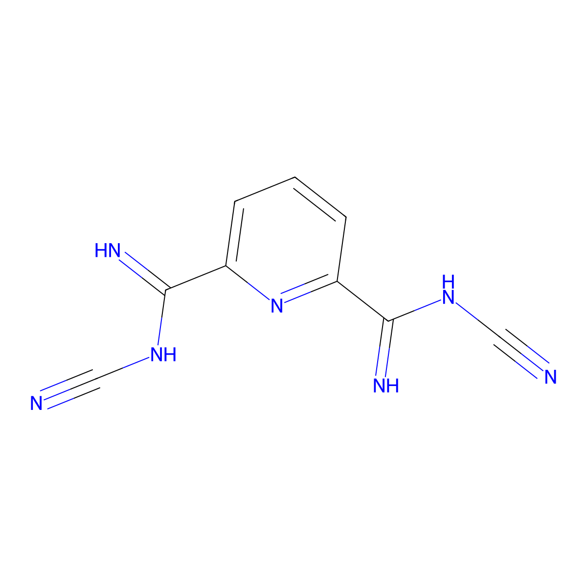 N2,N6-Dicyanopyridine-2,6-bis(carboximidamide) molecular structure, CAS 2105938-35-8