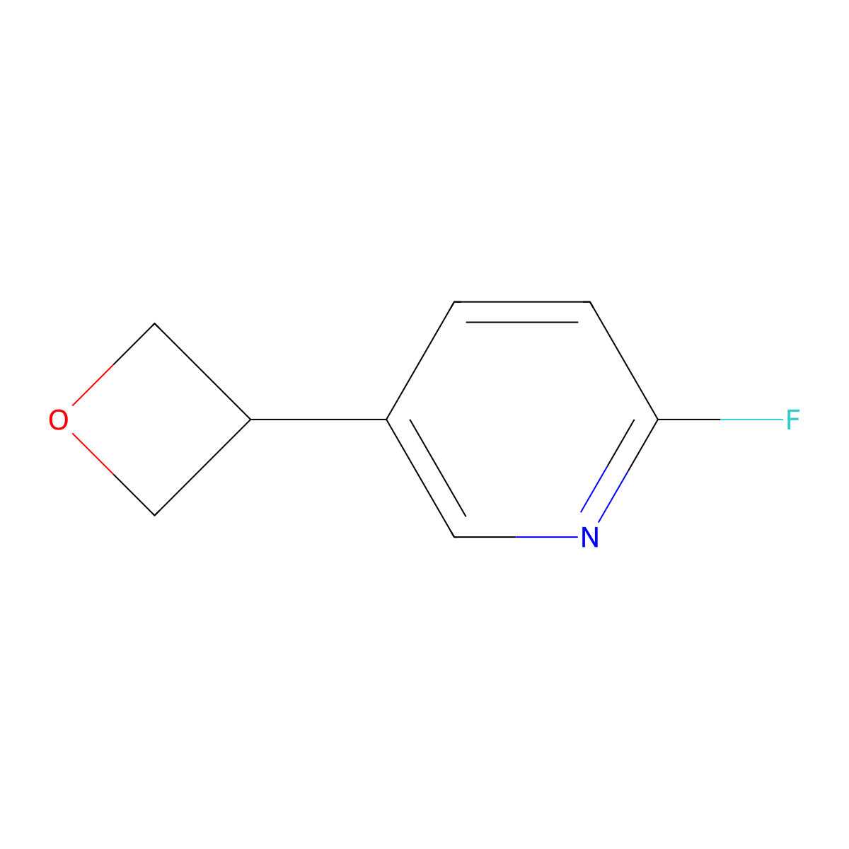 2-Fluoro-5-(oxetan-3-yl)pyridine molecular structure, CAS 2105938-60-9