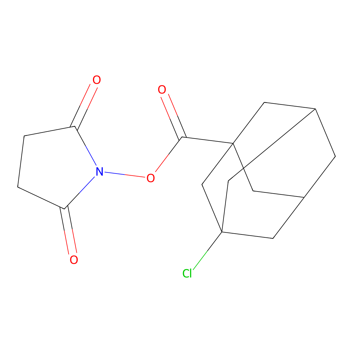 2,5-Dioxopyrrolidin-1-yl-3-chloroadamantane-1-carboxylate molecular structure, CAS 2105939-17-9