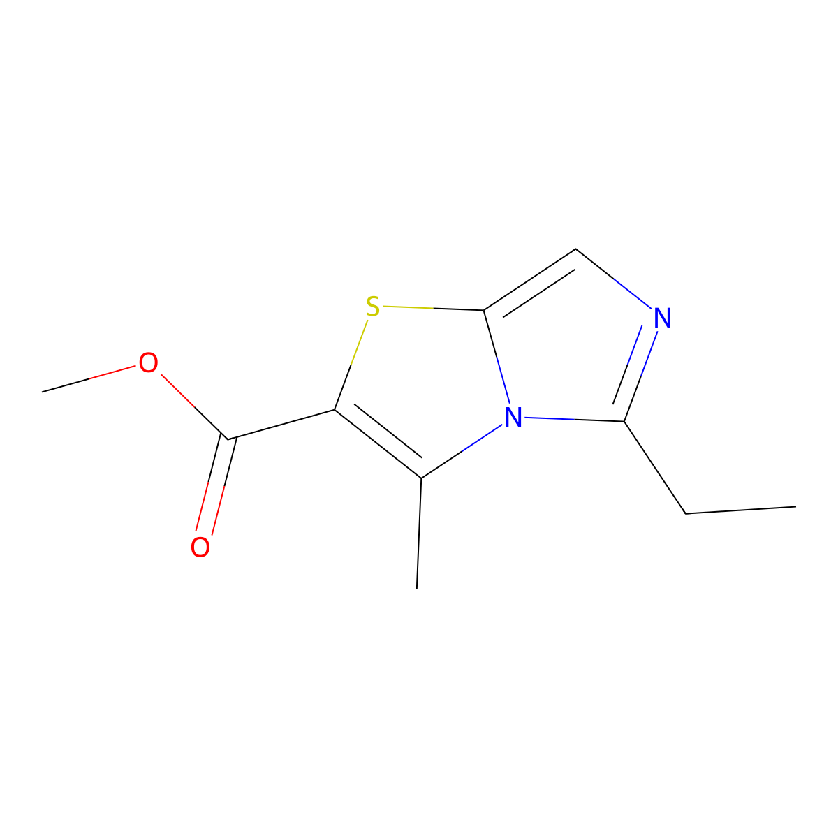 Methyl 5-ethyl-3-methylimidazo[5,1-b][1,3]thiazole-2-carboxylate molecular structure, CAS 2105957-24-0
