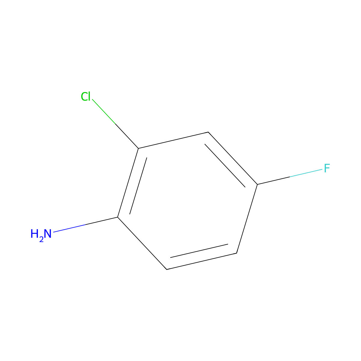 Benzenamine, 2-chloro-4-fluoro- molecular structure, CAS 2106-02-7