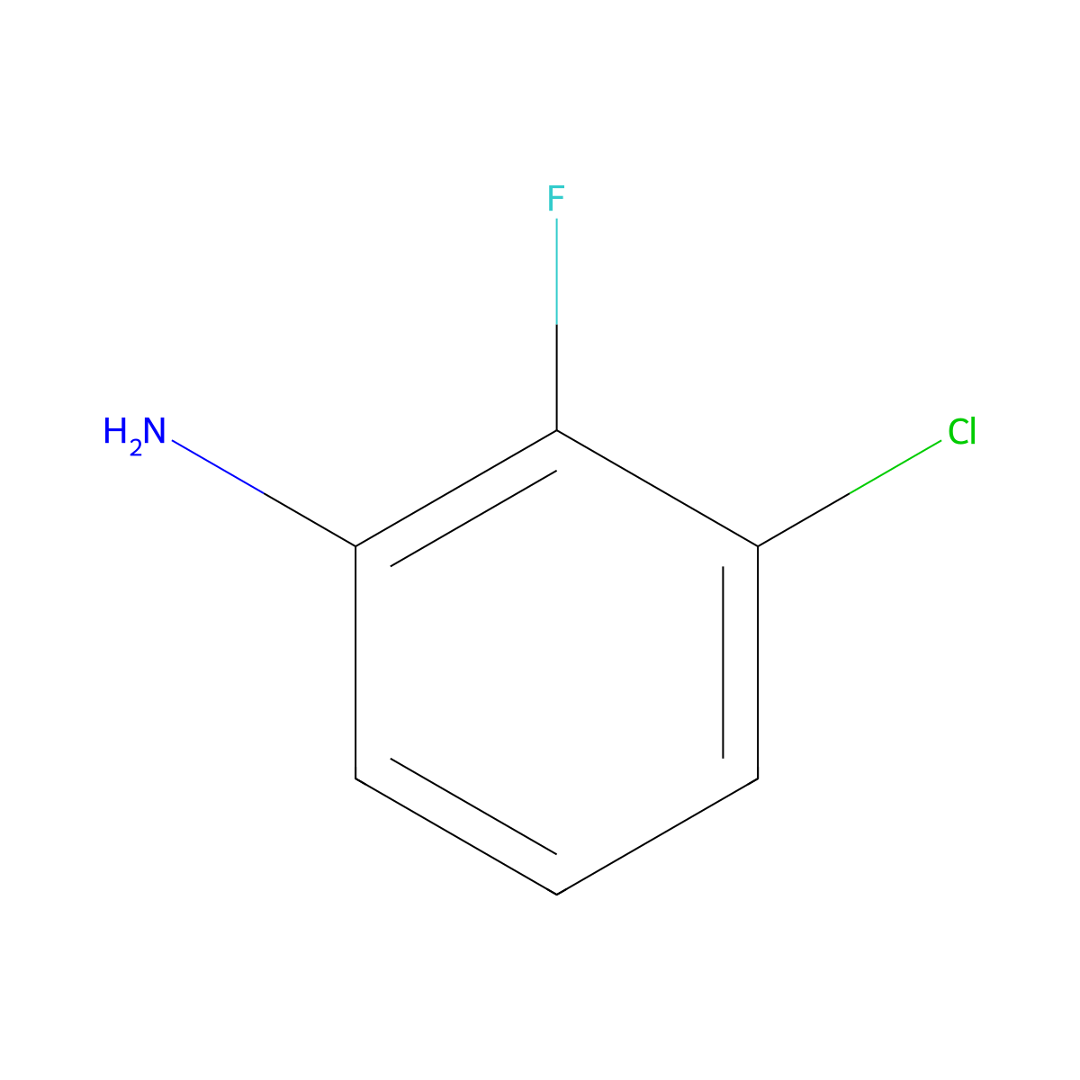 3-Chloro-2-fluoroaniline molecular structure, CAS 2106-04-9