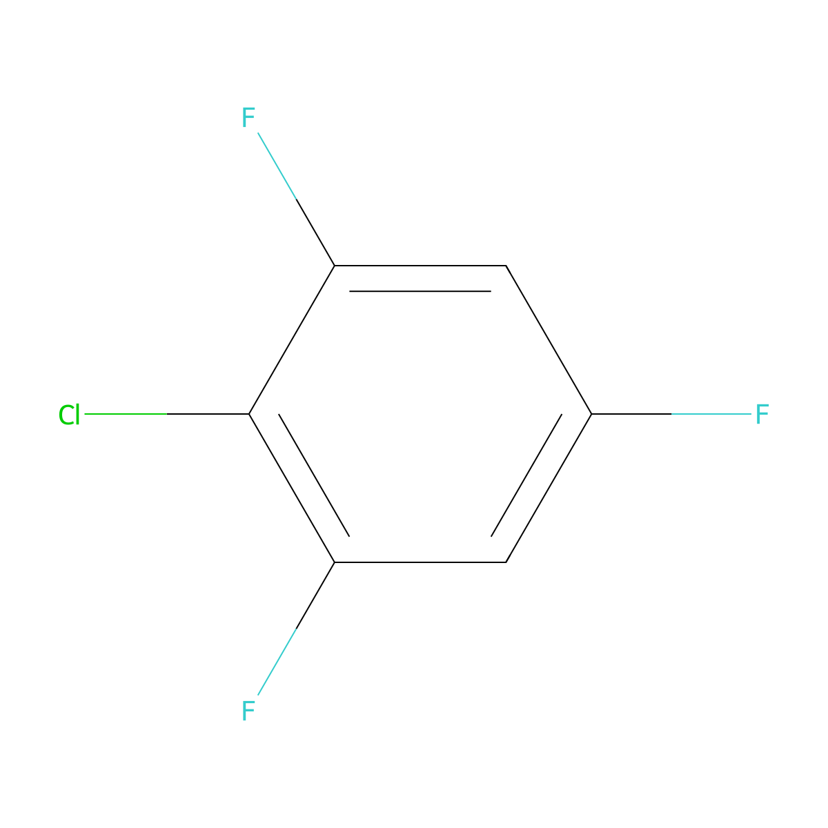 1-Chloro-2,4,6-trifluorobenzene molecular structure, CAS 2106-40-3