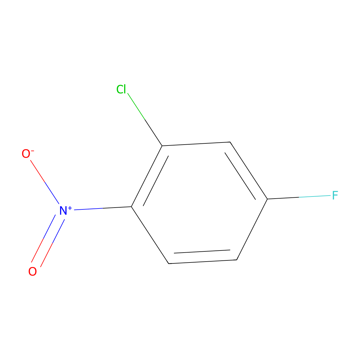 2-Chloro-4-fluoro-1-nitrobenzene molecular structure, CAS 2106-50-5