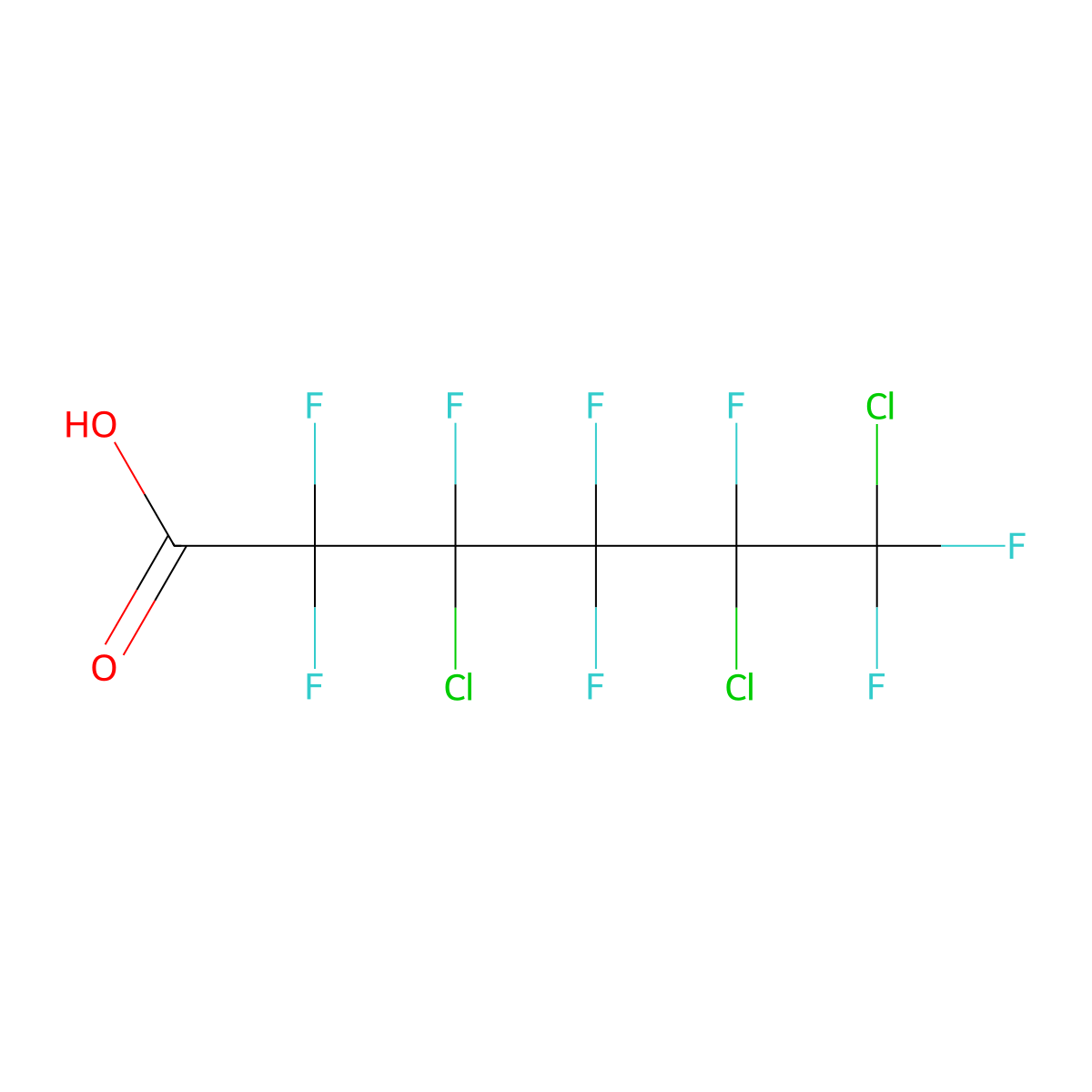 3,5,6-Trichloroperfluorohexanoic acid molecular structure, CAS 2106-54-9