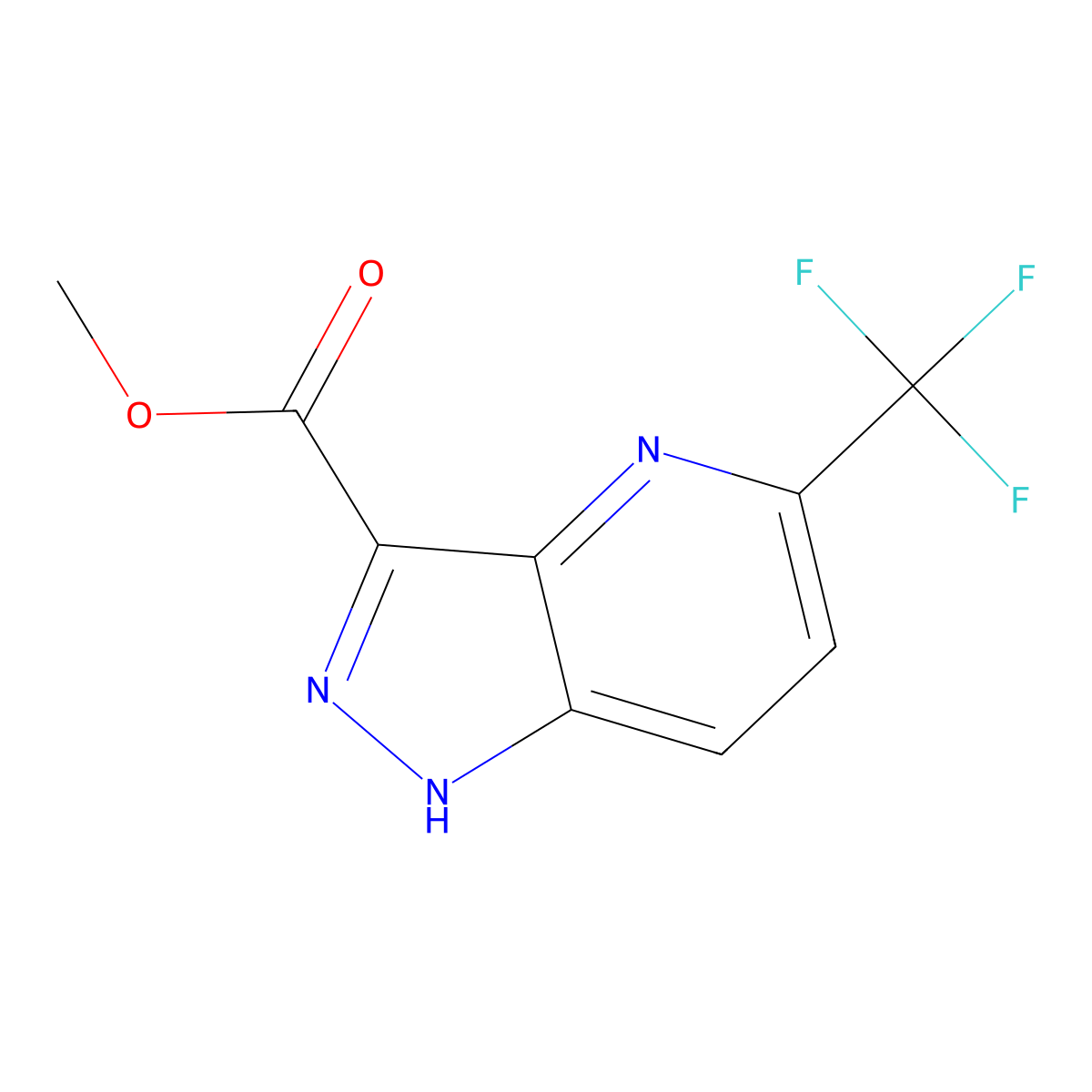 methyl 5-(trifluoromethyl)-1H-pyrazolo[4,3-b]pyridine-3-carboxylate molecular structure, CAS 2106228-62-8