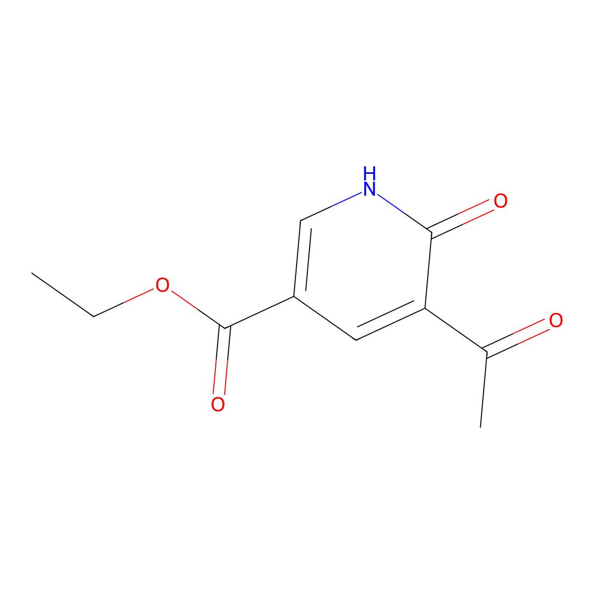 Ethyl 5-acetyl-6-oxo-1,6-dihydropyridine-3-carboxylate molecular structure, CAS 2106243-32-5