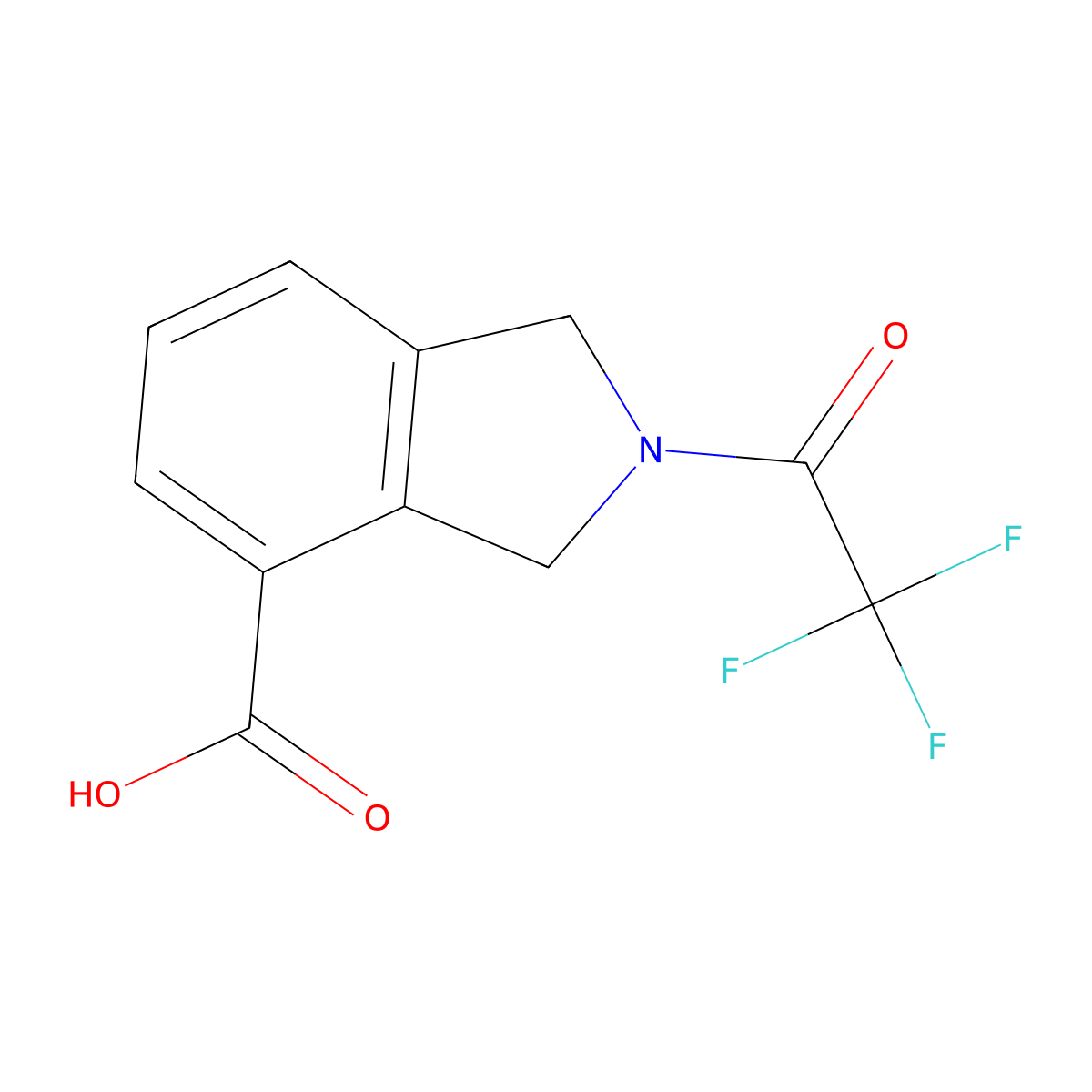 2-(trifluoroacetyl)-2,3-dihydro-1H-isoindole-4-carboxylic acid molecular structure, CAS 2106298-95-5