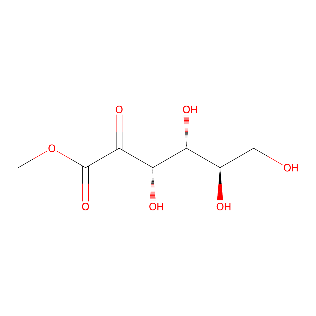 Methyl 2-keto-D-gluconate molecular structure, CAS 21063-40-1