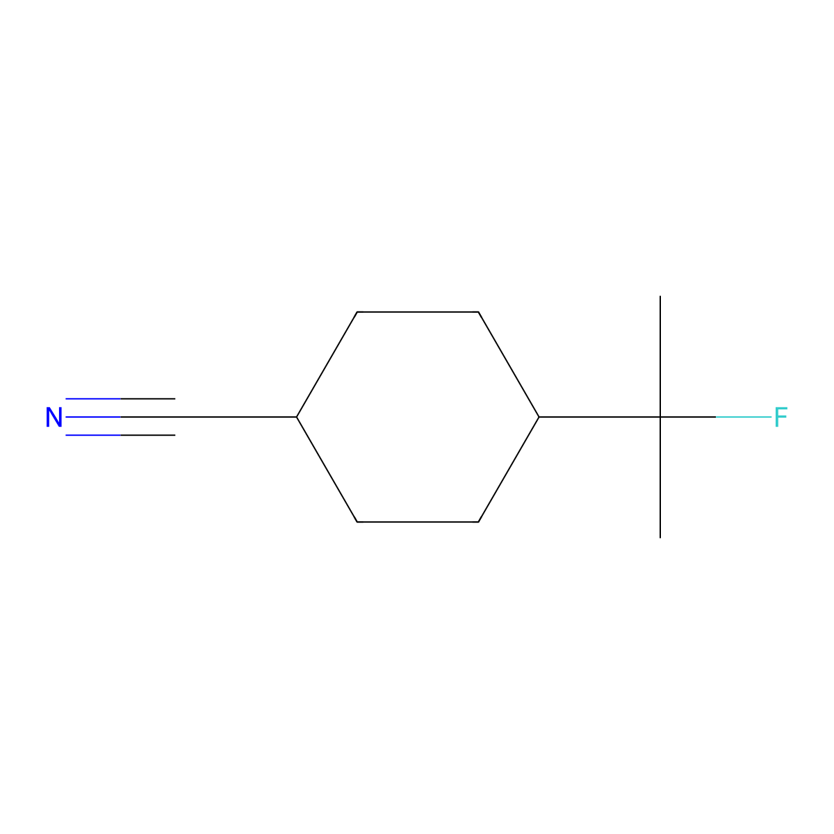 4-(2-Fluoropropan-2-yl)cyclohexane-1-carbonitrile molecular structure, CAS 2106348-87-0