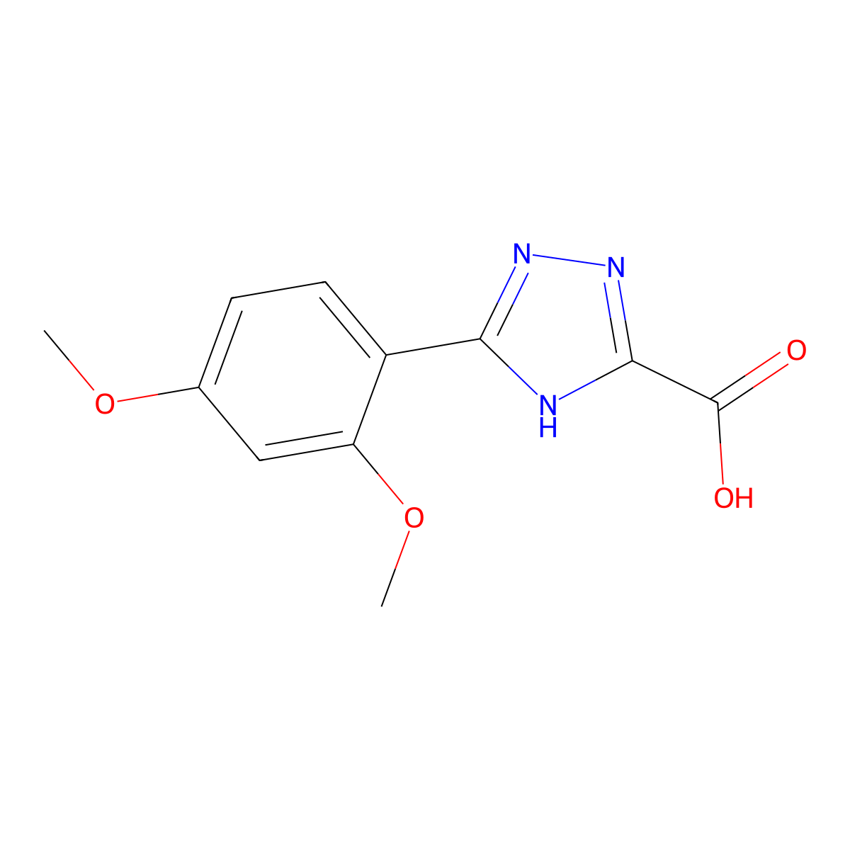 5-(2,4-dimethoxyphenyl)-4H-1,2,4-triazole-3-carboxylic acid molecular structure, CAS 2106355-56-8