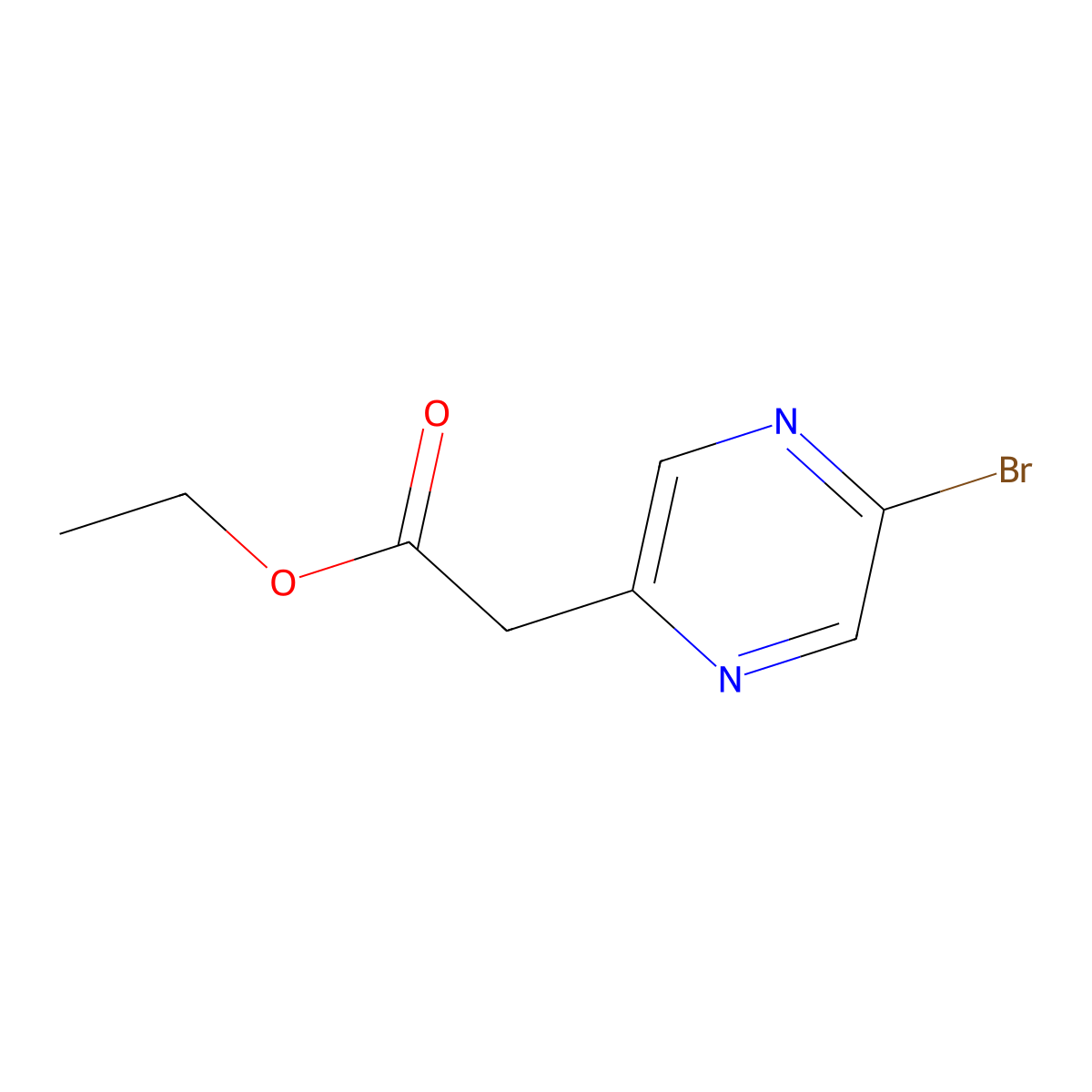 Ethyl 2-(5-bromopyrazin-2-yl)acetate molecular structure, CAS 2106364-36-5