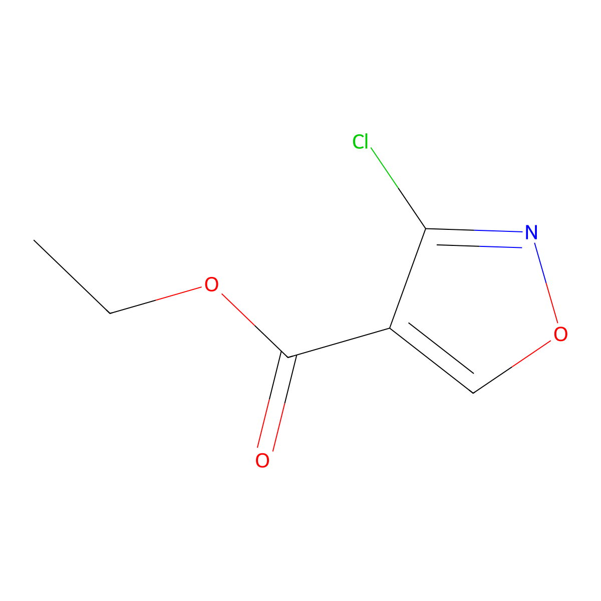 Ethyl 3-chloro-1,2-oxazole-4-carboxylate molecular structure, CAS 2106385-24-2