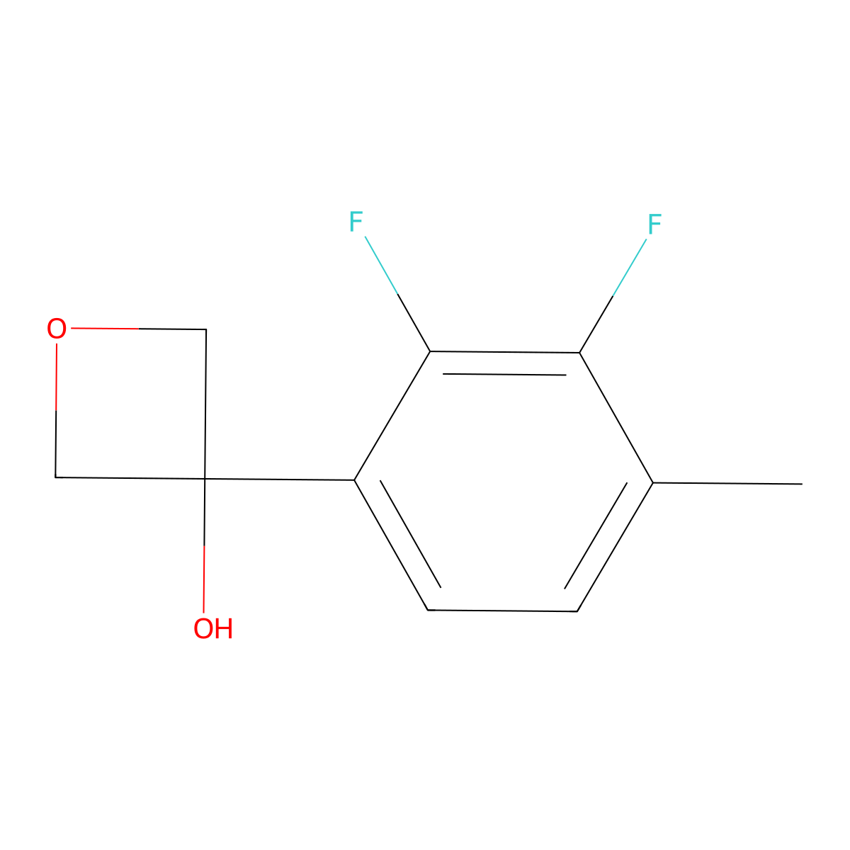 3-(2,3-Difluoro-4-methylphenyl)-3-oxetanol molecular structure, CAS 2106393-83-1