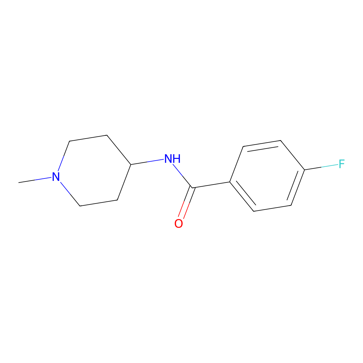 4-fluoro-N-(1-methylpiperidin-4-yl)benzamide molecular structure, CAS 210643-93-9