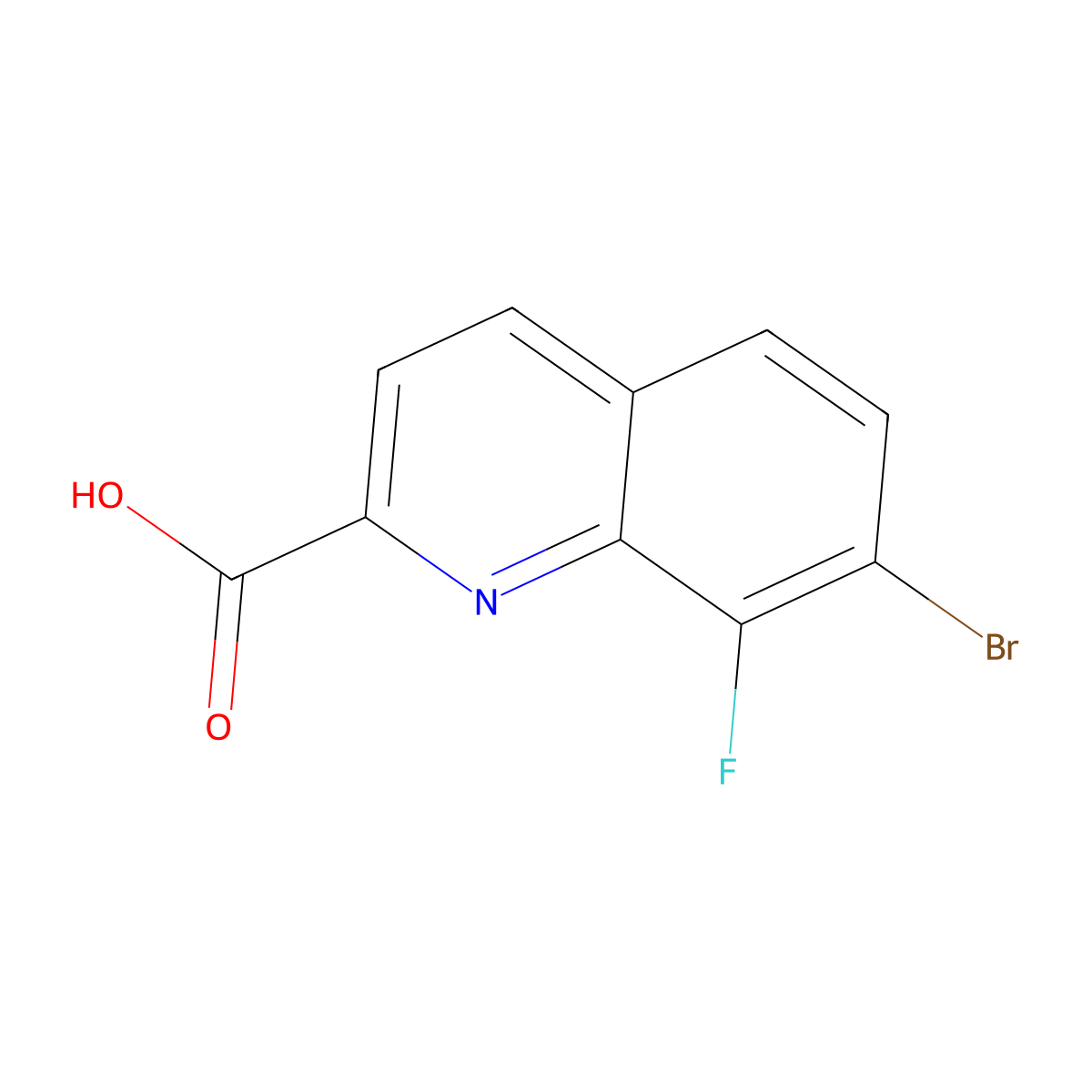 7-Bromo-8-fluoroquinoline-2-carboxylic acid molecular structure, CAS 2106439-41-0