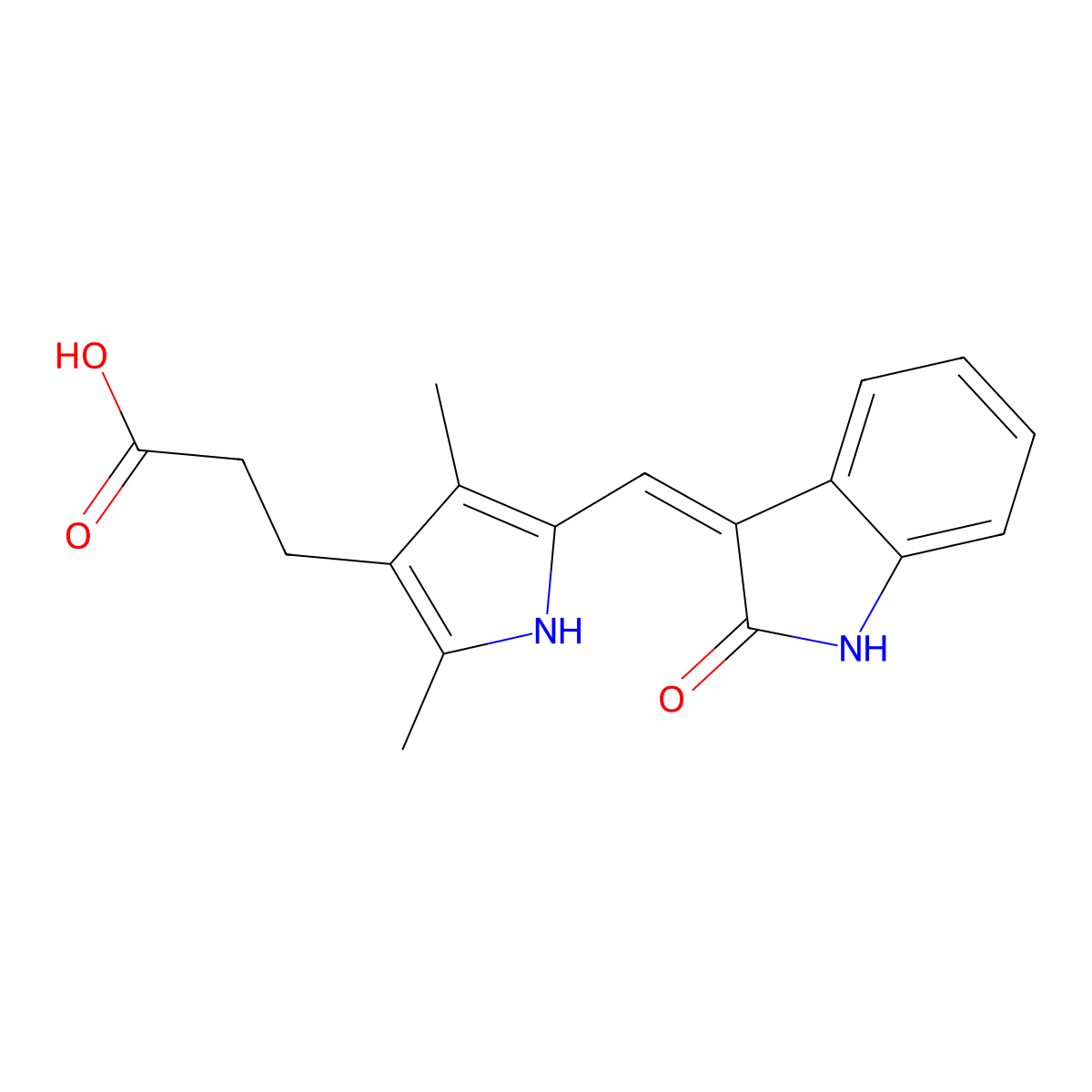 Orantinib molecular structure, CAS 210644-62-5