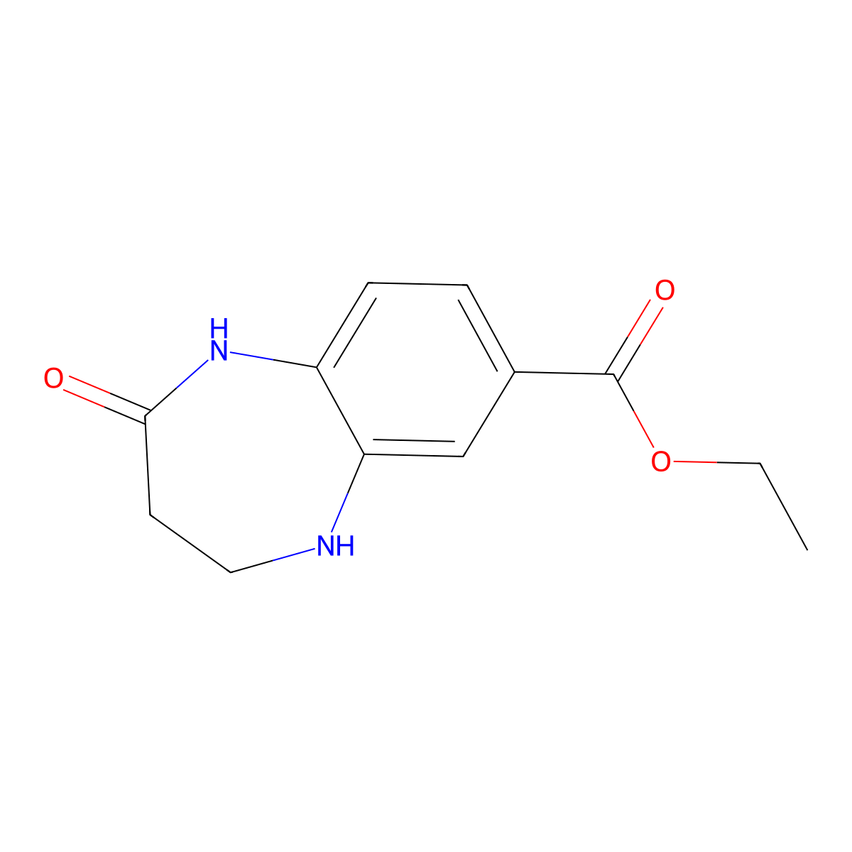 ethyl 2-oxo-2,3,4,5-tetrahydro-1H-1,5-benzodiazepine-7-carboxylate molecular structure, CAS 2106442-55-9