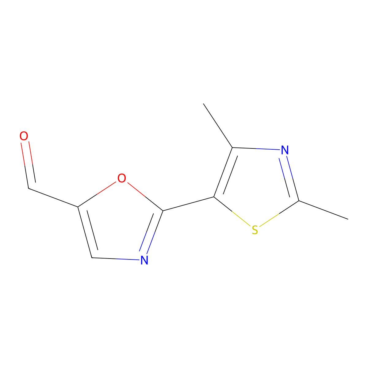 2-(2,4-Dimethylthiazol-5-YL)oxazole-5-carbaldehyde molecular structure, CAS 2106454-01-5