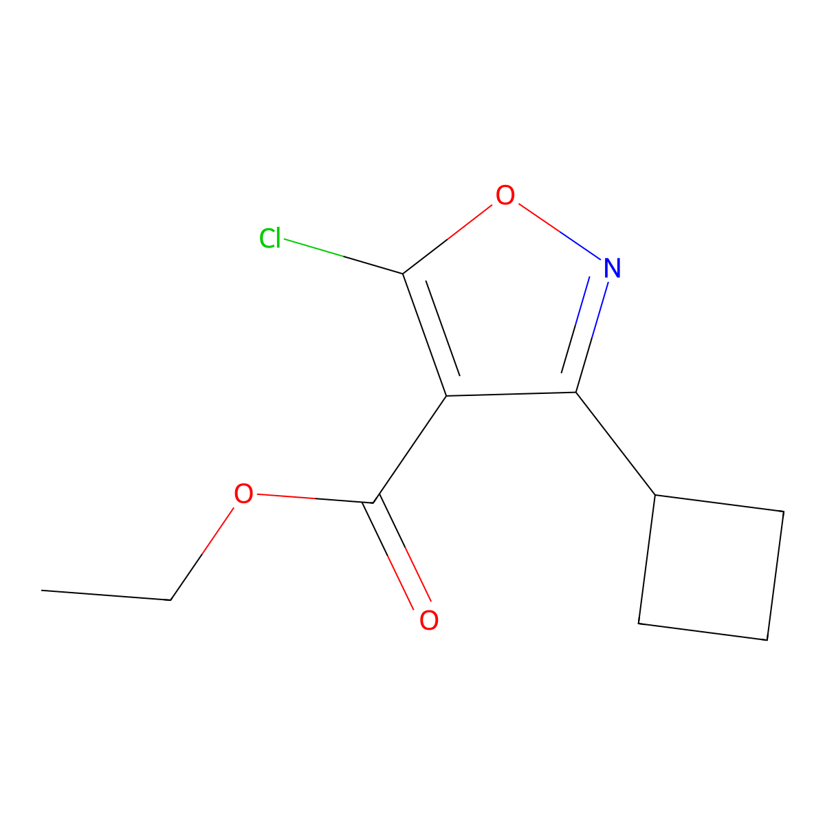 Ethyl 5-chloro-3-cyclobutyl-1,2-oxazole-4-carboxylate molecular structure, CAS 2106467-58-5