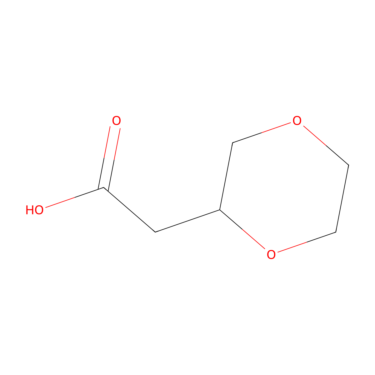2-(1,4-Dioxan-2-yl)acetic acid molecular structure, CAS 210647-03-3