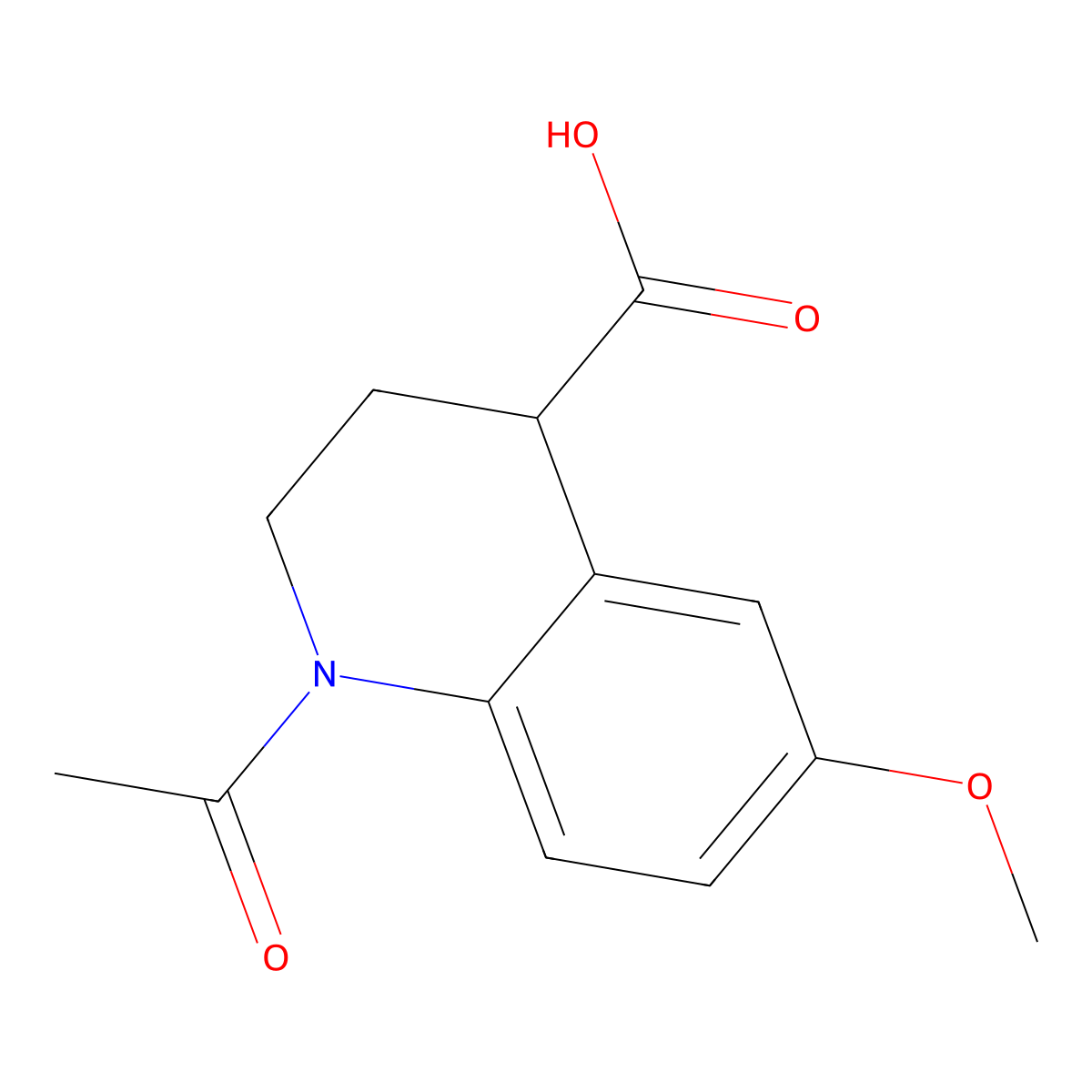 1-Acetyl-6-methoxy-1,2,3,4-tetrahydroquinoline-4-carboxylic acid molecular structure, CAS 2106485-78-1