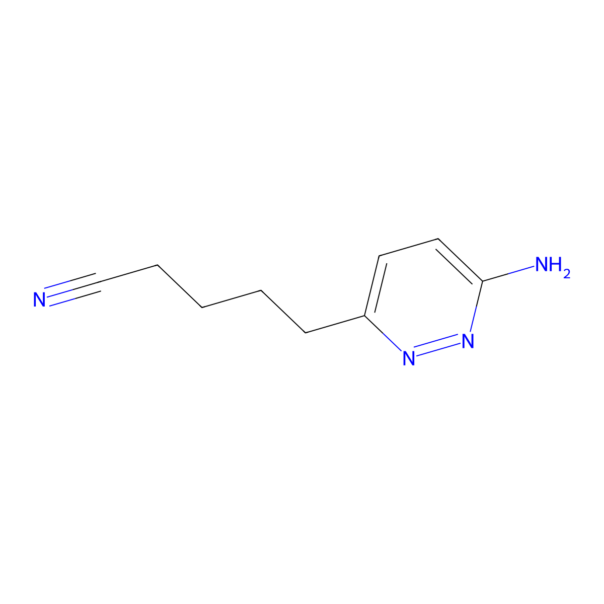 5-(6-Aminopyridazin-3-yl)pentanenitrile molecular structure, CAS 2106504-51-0