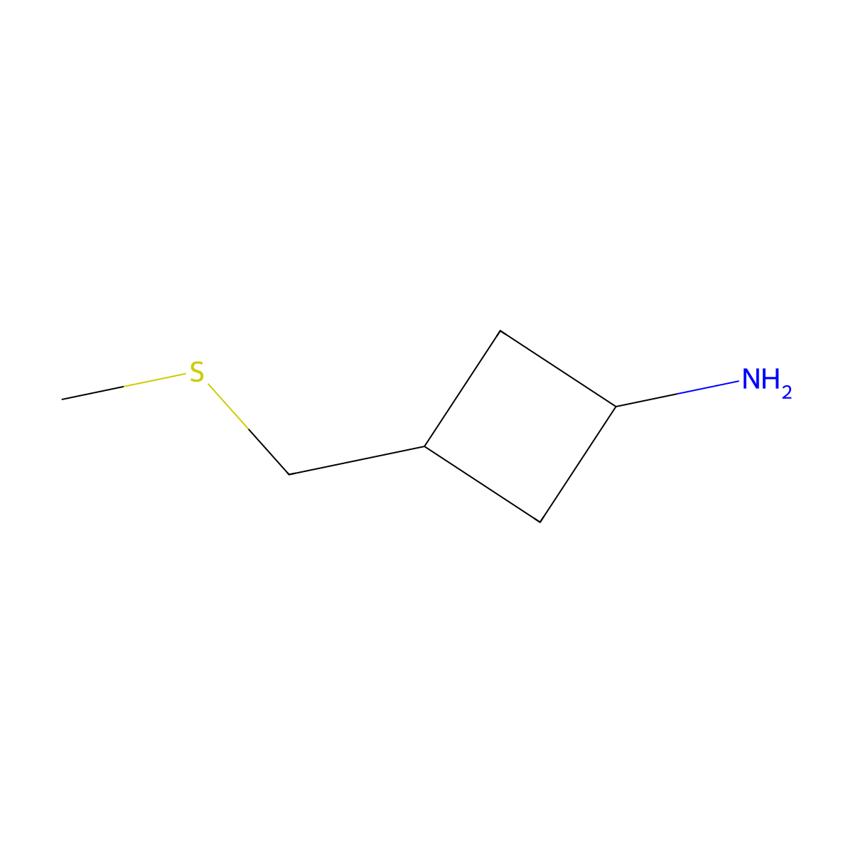 3-[(Methylsulfanyl)methyl]cyclobutan-1-amine molecular structure, CAS 2106614-70-2