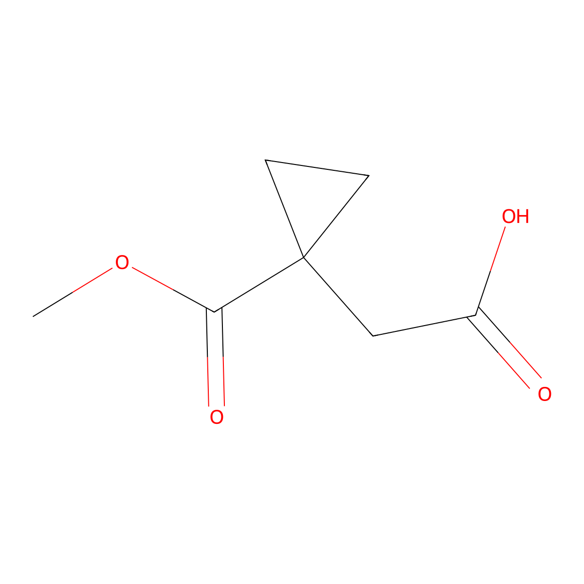 2-[1-(Methoxycarbonyl)cyclopropyl]acetic acid molecular structure, CAS 2106639-41-0