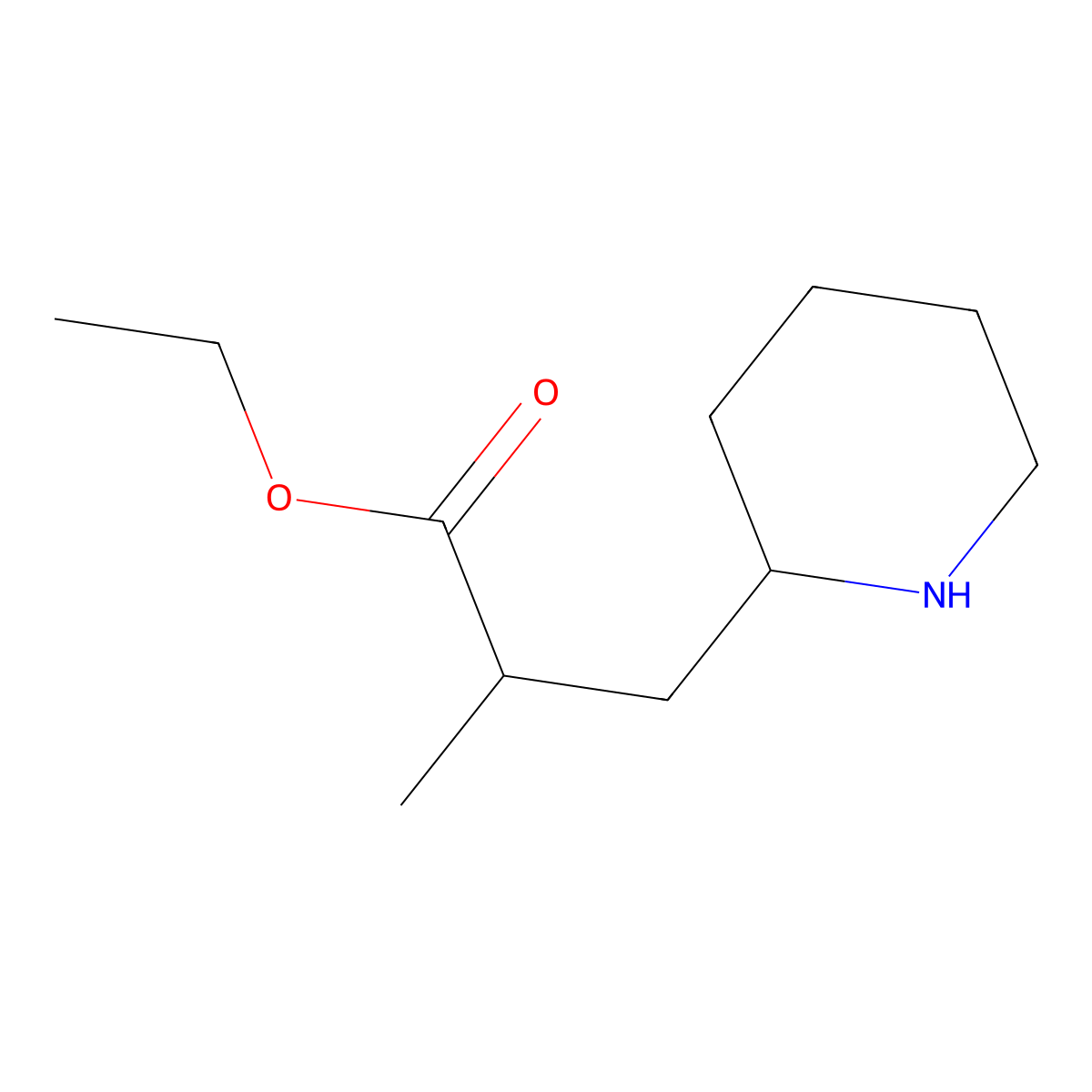 Ethyl 2-methyl-3-(piperidin-2-yl)propanoate molecular structure, CAS 2106669-77-4