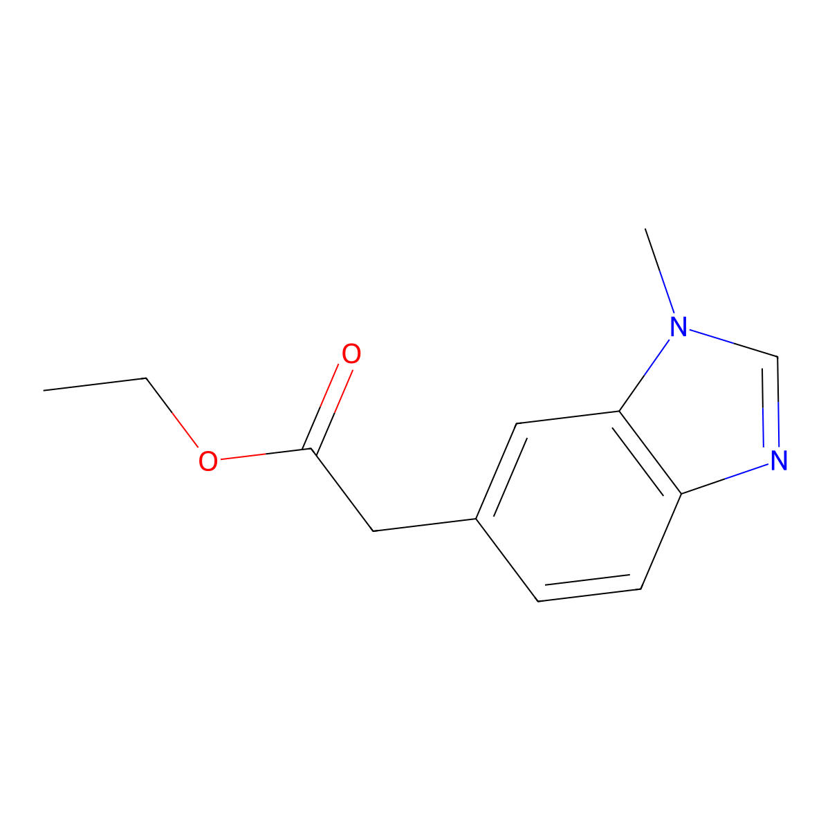 Ethyl 1-methyl-1H-benzimidazole-6-acetate molecular structure, CAS 2106680-39-9