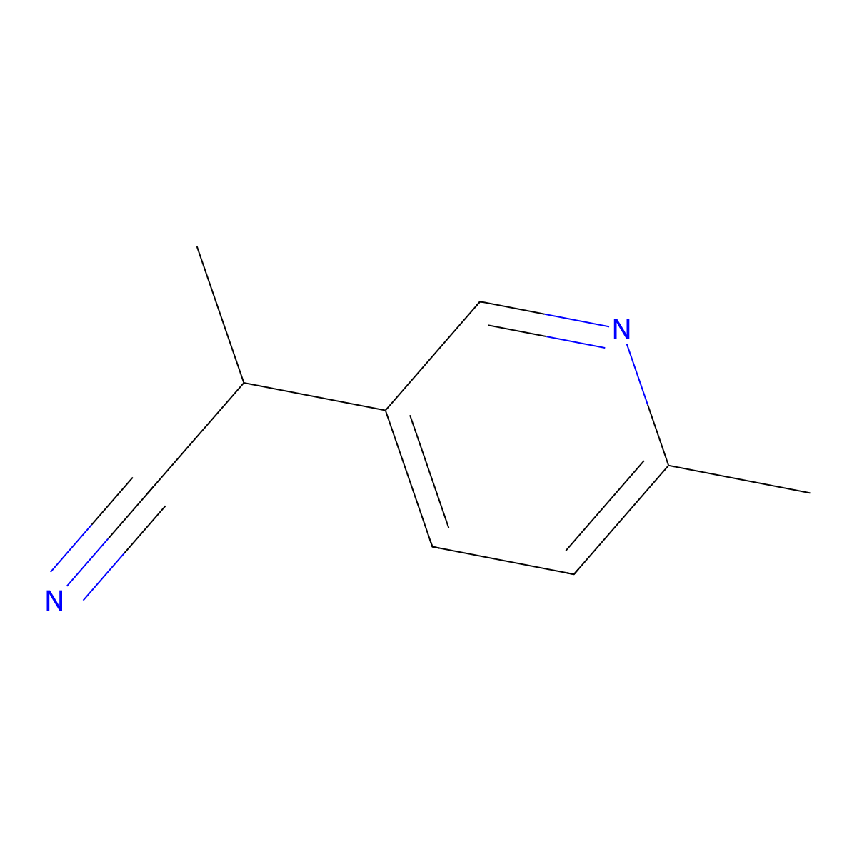 2-(6-Methylpyridin-3-yl)propanenitrile molecular structure, CAS 2106690-01-9