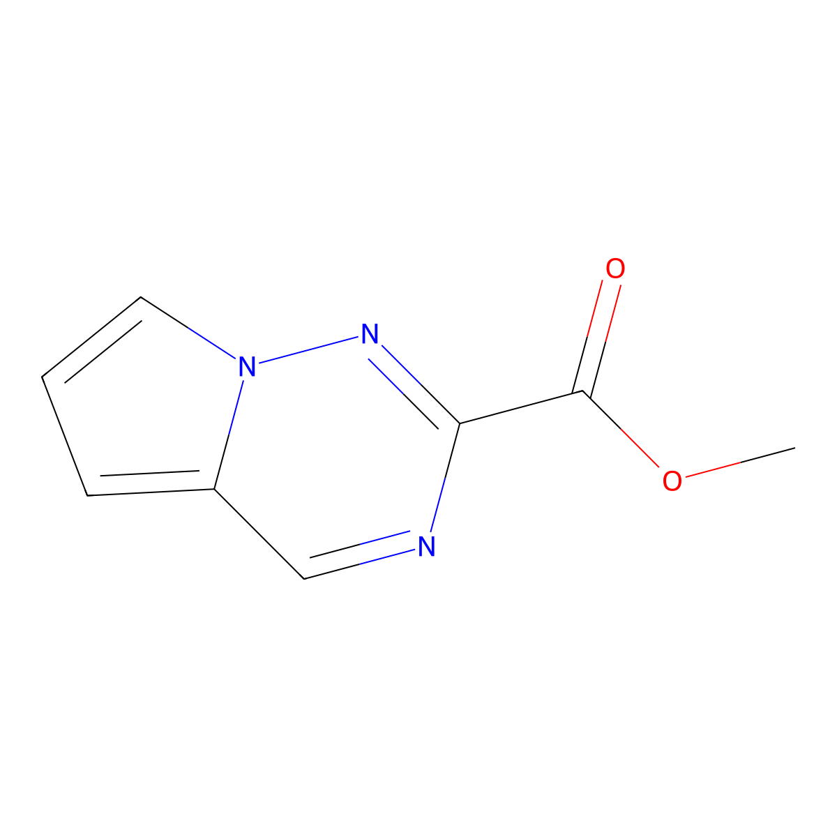 Methyl pyrrolo[2,1-f][1,2,4]triazine-2-carboxylate molecular structure, CAS 2106690-86-0