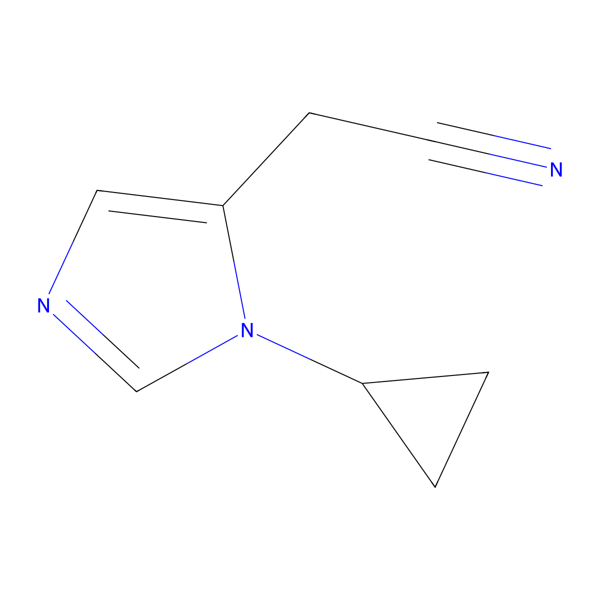 2-(1-cyclopropyl-1H-imidazol-5-yl)acetonitrile molecular structure, CAS 2106694-82-8