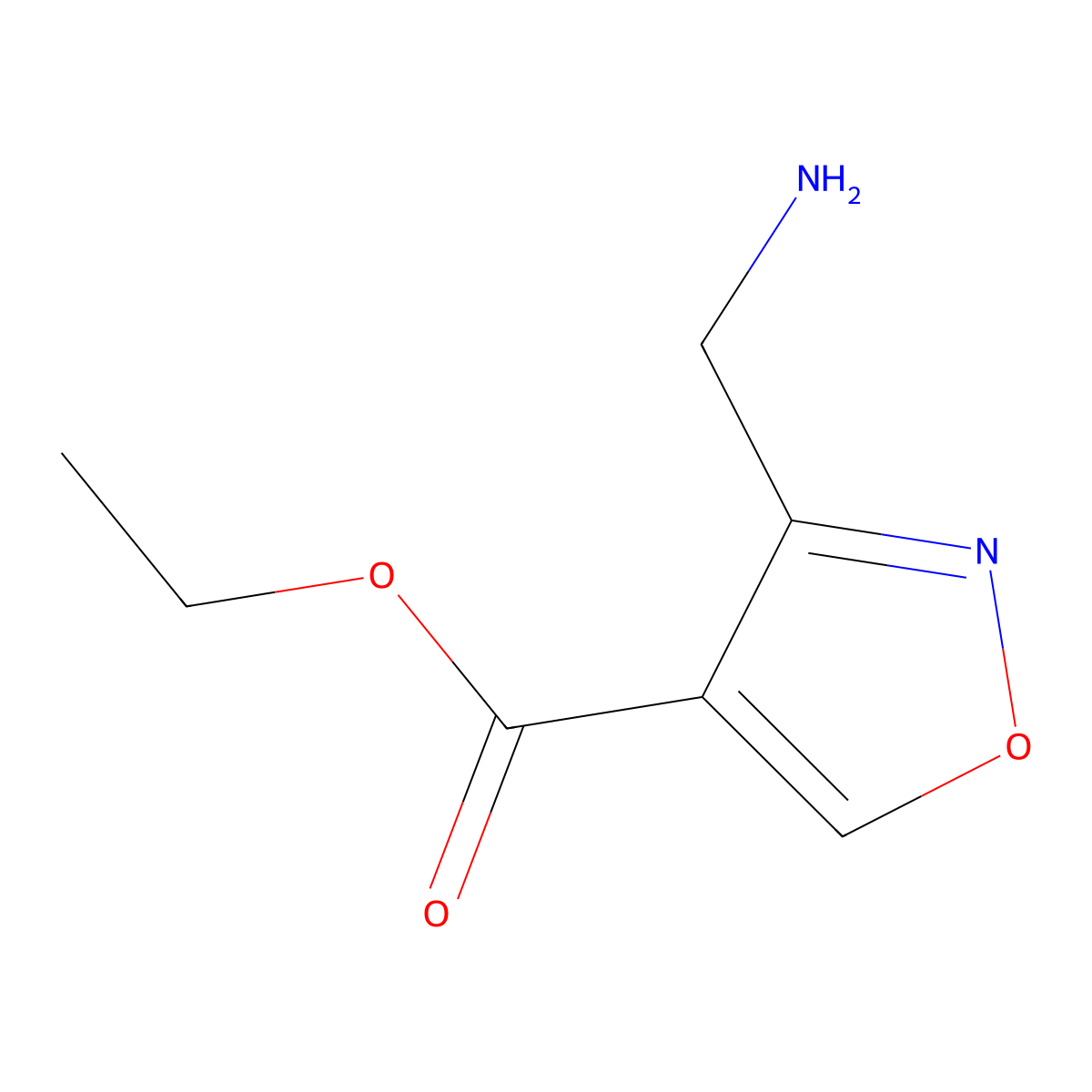 Ethyl 3-(aminomethyl)-1,2-oxazole-4-carboxylate molecular structure, CAS 2106704-04-3