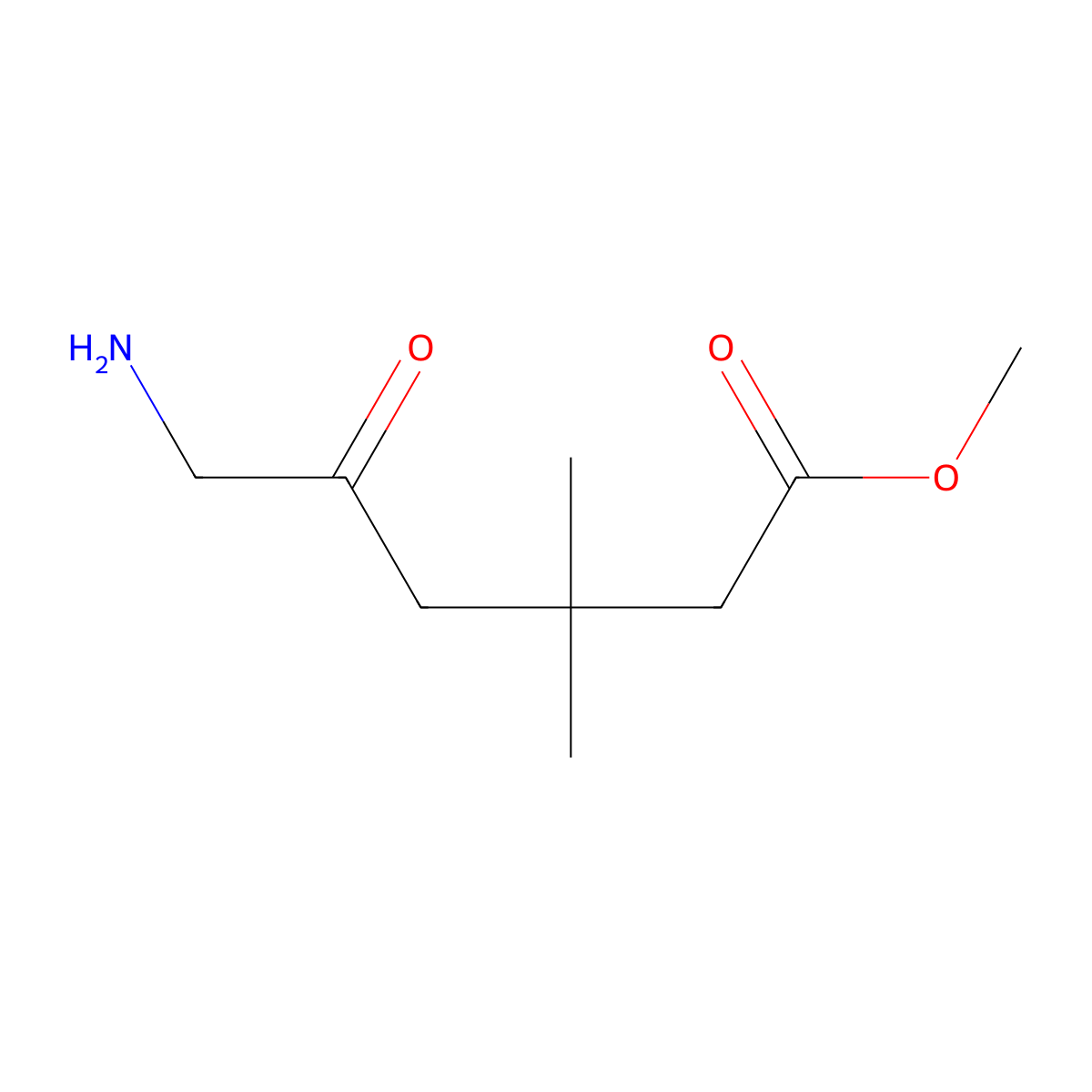 Methyl 6-amino-3,3-dimethyl-5-oxohexanoate molecular structure, CAS 2106704-93-0