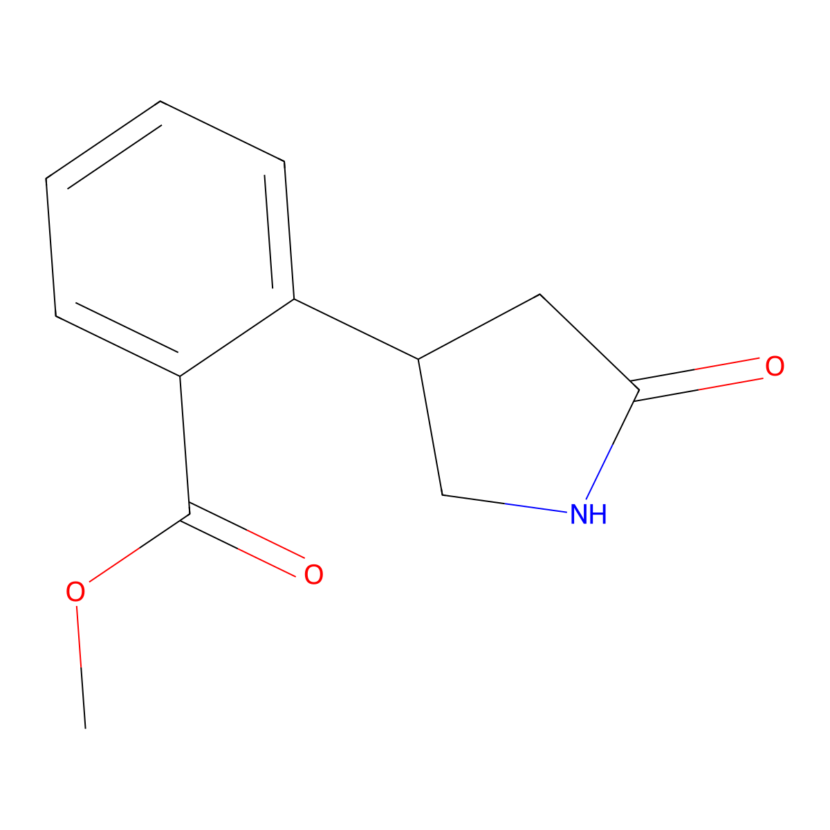 Methyl 2-(5-oxopyrrolidin-3-yl)benzoate molecular structure, CAS 2106716-97-4