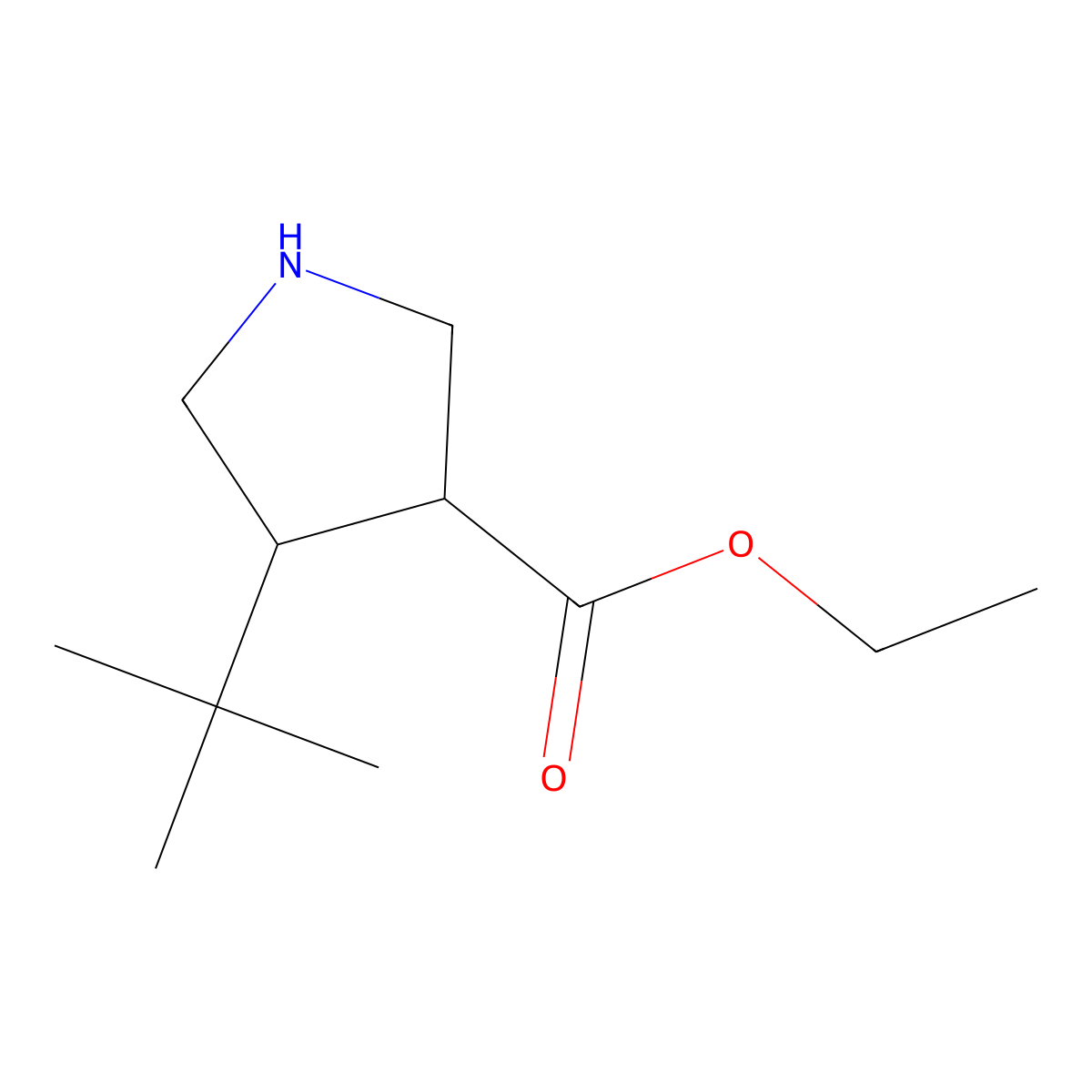 Ethyl 4-tert-butylpyrrolidine-3-carboxylate molecular structure, CAS 2106730-41-8