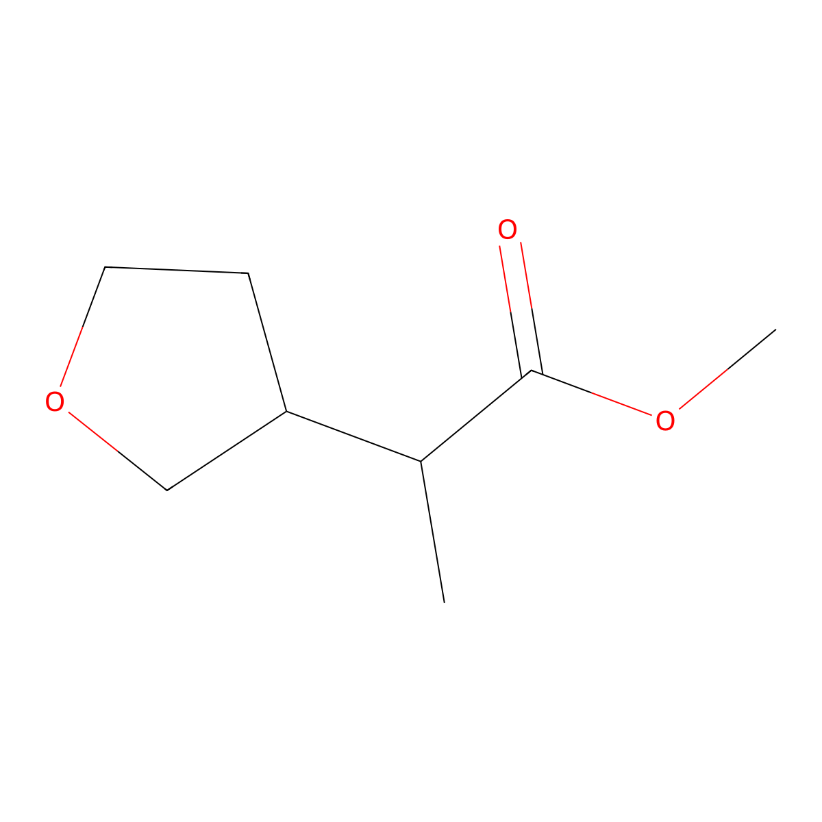 Methyl 2-(oxolan-3-yl)propanoate molecular structure, CAS 2106731-62-6